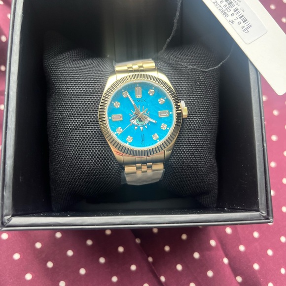 Jacquie Aiche Timex Gold Watch with Turquoise Dial NIB NWT - Picture 4 of 5